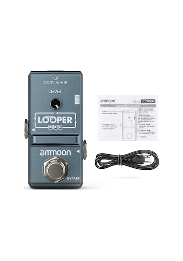 Ammoon Ap-09 Nano Loop Elektro Gitar Efekt Pedal Looper Gri