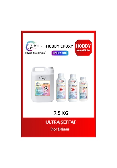 7.5 Kg Hobby Epoxy/ Şeffaf Epoksi Reçine Ince Döküm Power Tıme
