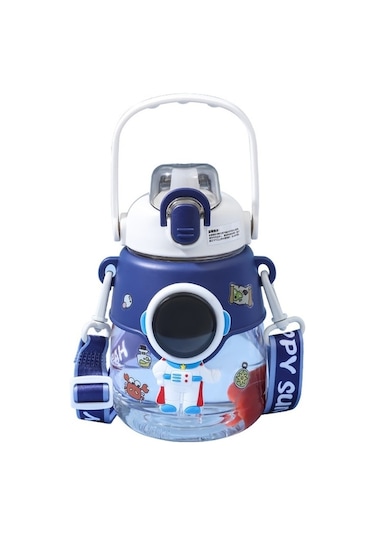 Yingfu Astronot Kampüs 1200 Ml Büyük Kapasiteli Damlatmaz Suluk Ürünü Mavi