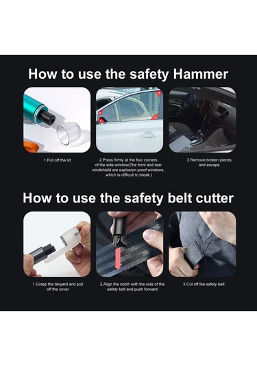 Ximistore9 Acil Durum Çekiçli Araç Cam Kırıcı Ve Emniyet Kemeri Kesici - Taşınabilir