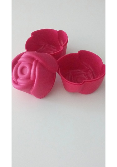 Pink Rose Bybirgul Mini Silikon Gül Kek Kalıbı Kırmızı