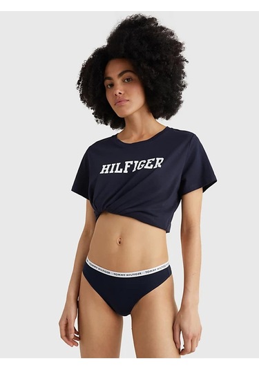 Kadın Marka Logılu Elastik Bantlı Organik Pamuklu Günlük Kullanımlı Lacivert-beyaz-k-10779 White/desert Sky/primary Red