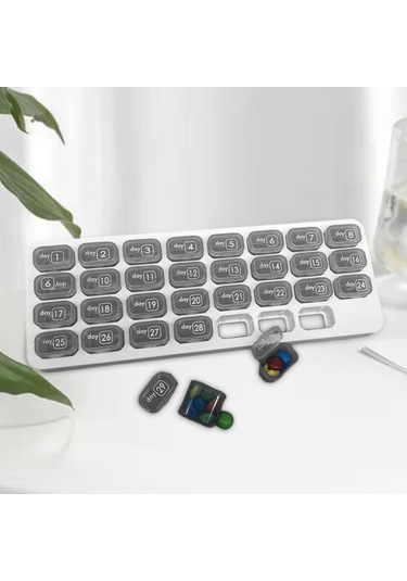 Suntek Magideal  Hap Kutusu İlaç Düzenleyici Dispenser Konteyner Gri