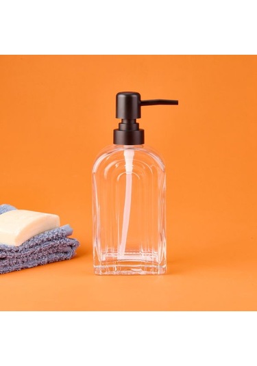Mien Cam Sıvı Sabunluk - Şeffaf / Siyah - 20x8 Cm Şeffaf / Siyah