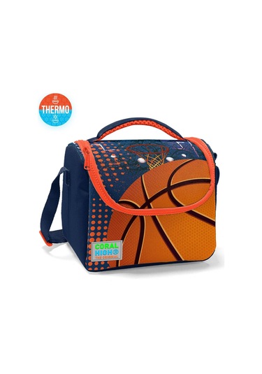 Coral High Kids Turuncu Lacivert Basketbol Desenli Thermo Beslenme Çantası 11766