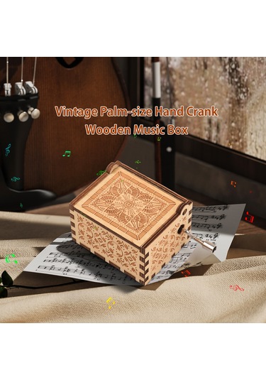 Yifomall Ahşap El Fırçalı Müzik Kutusu - Klasik Oyunculuk "can't Help Falling İn Love" Melodisiyle Retro Heykel Dekoru Ahşap Rengi