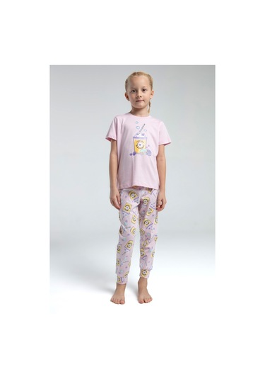 Toontoy Kız Çocuk I Like You Komple Baskılı Pijama Takım Pembe