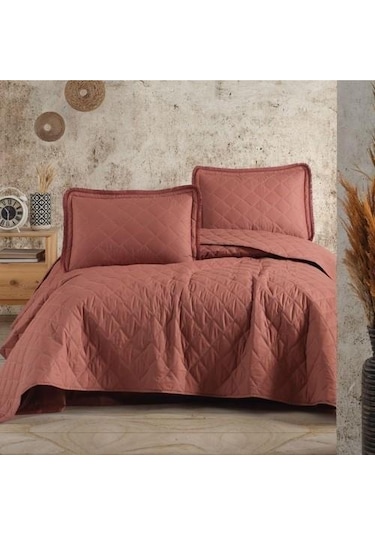 Clasy Çift Kişilik Yatak Örtüsü Tafana Kiremit