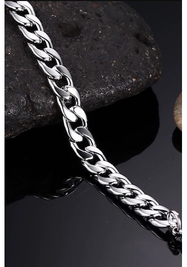Gurmet Paslanmaz Çelik Erkek Bileklik Kalın Zincir 8 Mm  Eck18B