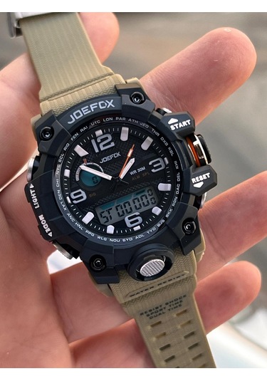 Joefox Digital Ve Analog 2 Yıl Garantili Kronmetre+takvim+alarm+aydınlatma Erkek Kol Saati Joe.bk13 Siyah