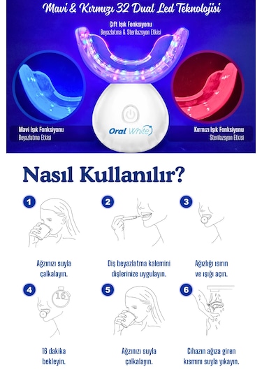 Oral White Professional Series 7100 Şarjlı Diş Beyazlatma Kiti