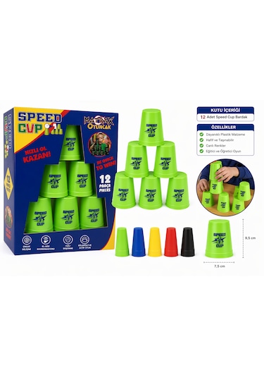 Speed Cup Bardak Oyunu 12 Parça Hızlı Dikkat Ve Refleks Oyunu