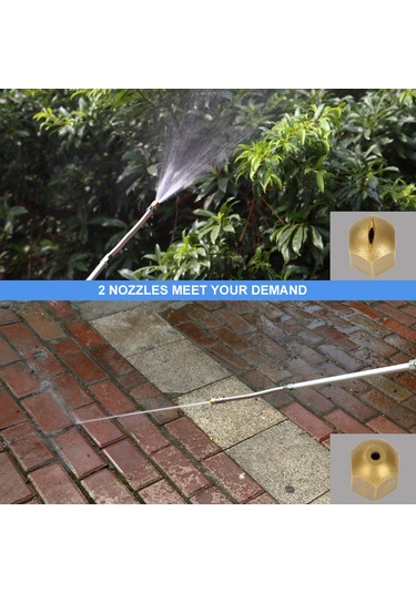 Xiyyadms Yüksek Basınçlu Bahçe Hortumu, Araç Ve Cam Temizliği İçin Taşınabilir 2 Farklı Nozzleli Yıkama Spreyi