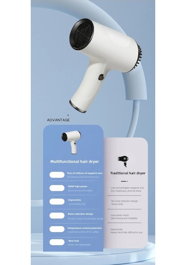 Black Yeni Kablosuz Saç Kurutma Makinesi Yüksek Rüzgar Hızı Kuru