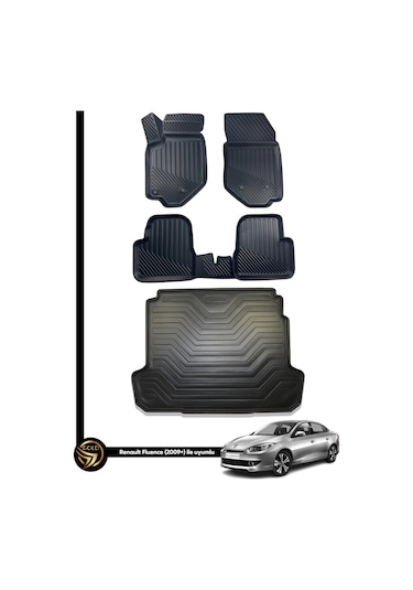 Renault Fluence 3d Havuzlu Paspas + Bagaj Havuzu İkili Set