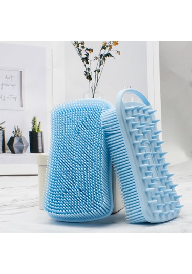 Yaleker Bebekler İçin Platinyum Silikon Duş Fırçası - Çift Taraflı, Yumuşak Dokunmatik, Algı Eğitimi Ve Günlük Kullanıma Uygun Pembe Uçlu Model