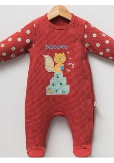 Erkek Bebek Sincap Baskılı Tulum-14943 Kiremit