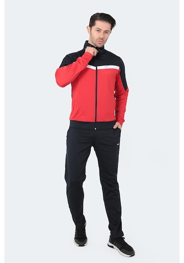 Slazenger Ramos Erkek Fermuarlı Dik Yaka Cepli Lacivert Eşofman Takımı Lacivert