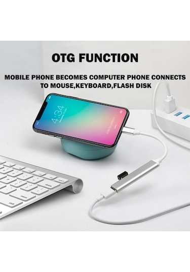 Type-C To 4 Port Usb 3.0 Çoklayıcı Dönüştürücü Adaptör Otg