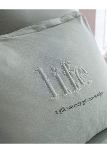 Madame Coco Bobigny Çift Kişilik Pamuklu Supersoft Comforter Set - Mint Yeşili Yeşil