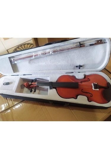 Valeria 4/4 Tam Boy Parlak Cila Masif Ağaç Keman Seti