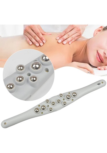 Suntek Sırt Vücut Boyun Bacak Için Boncuklu Makaralı Top Gri