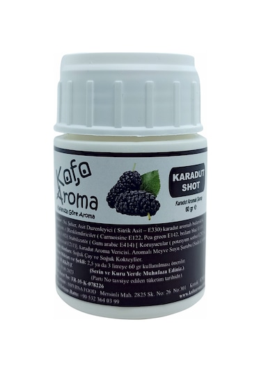 Kafa Aroma Karadut Aromalı Kokteyl Şurubu Punch Yapım Kiti Karadut Shot 60 G