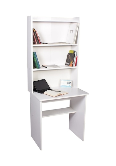 Kitaplıklı Çalişma Masası Beyaz