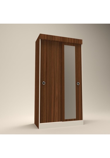 Kenzlife Gardırop Sürgülü Kapaklı Kapılı Karanfil090 Cvz Aynalı Gardolap Dolap