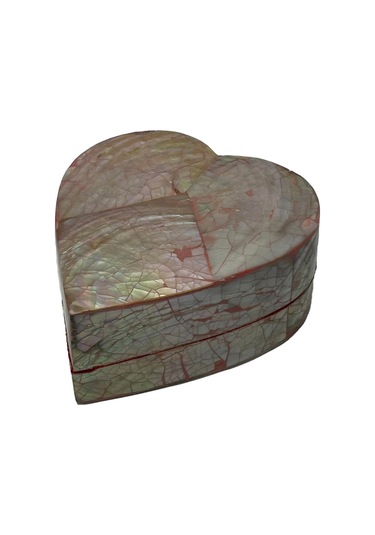 Sedef Kaplama Kalp Model Kadife Hediye Kutusu Büyük-model 2