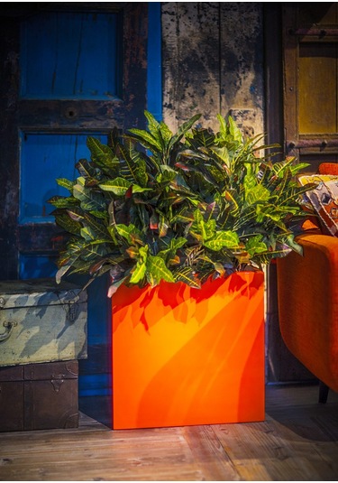 Mofiba Fiberglass Saksı Kare 30cm 30cm 30h Cm Turuncu