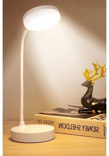 Buffer Yuvarlak Usbli Dokunmatik 3 Kademeli 360 Derece Özel Göz Korumalı Led Lityum Masa Lambası -m11 Beyaz