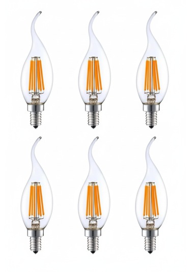 Rustik Kıvrık 4w E14 Led Ampul 400lm 6lı Paket