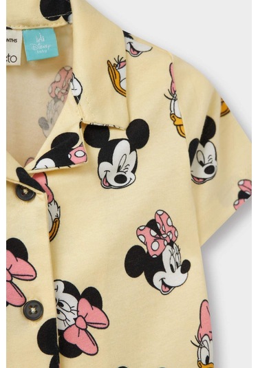 DeFacto Kız Bebek Disney Mickey & Minnie Pijama Takımı Kısa Kollu Penye Esnek Belli Şort E4652A525HSYL498