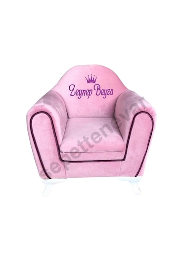 Isme Özel Şeritli Çocuk Koltuğu Açık Pembe (324110998) Pembe