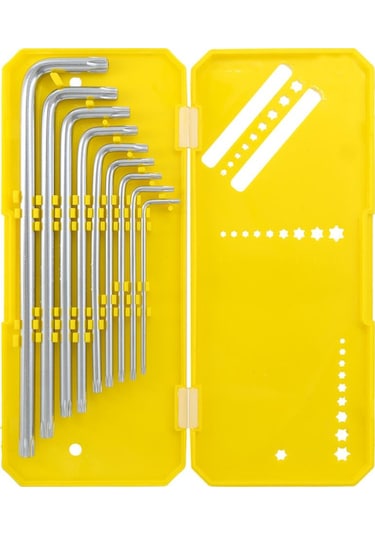 6478 Uzun Tip Delikli Torx L Allen Anahtar Takımı 9 Parça