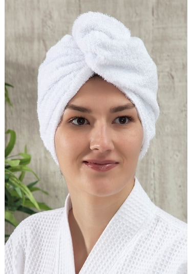 Düz Eponj Düğmeli Havlu Saç Kurulama Bonesi (343993457)