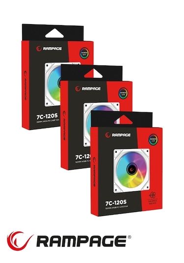 Rampage 7c-120b 120 120 25mm Double Ring Aynalı Argb Beyaz 3 Lü S