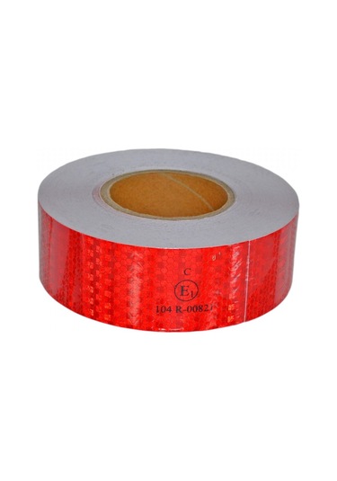 NYF Petekli Fosfor Bant Reflektiv 5,5 cm x 50 Mt Kırmızı (Emark B