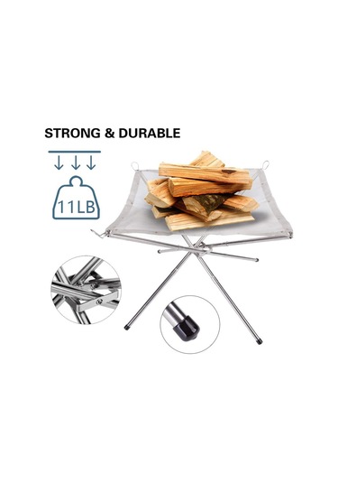 Ximistore9 Orta Boy Çelik Mangal Alev Tutanı - İçinizi Daha Eşit Isıtır, Taşınabilir Kamp Aletleri 42x42cm 201 Şeffaf