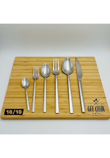36 Parça Sade 6 Kişilik Lüx Çatal & Kaşık & Bıçak Takımı 18/10 Çelik