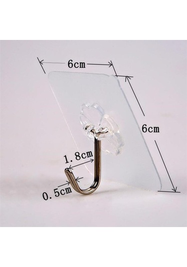 MSO 5 Adet Süper Güçlü Pratik Paslanmaz Kanca Askı Şeffaf