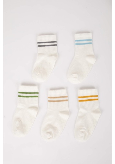 DeFacto Erkek Bebek Dikişsiz 5'li Pamuklu Uzun Çorap - C9113A5NSWT16