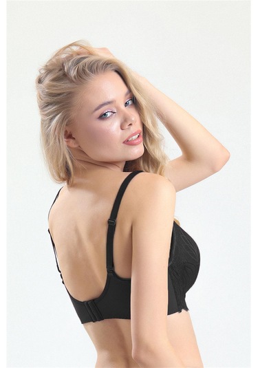 Magic Form 5685 Kadın Dantelli Süngerli Büyük Beden Toparlayıcı Sütyen-siyah Siyah