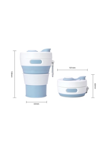 Katlanır Silikon Teleskopik Su Içme Kupası 001 350 Ml
