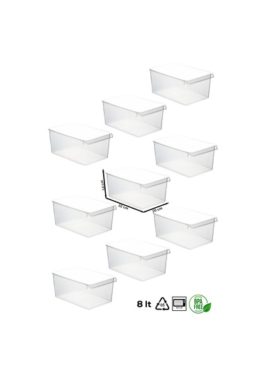 Porsima 3185 9 Ad 8 Lt Dolap İçi Ve Buzdolabı İçi Düzenleyici Set ŞEFFAF