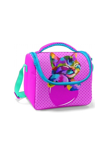 Coral High Pembe Sevimli Kedi Kız Çocuk Okul Beslenme Çantası Thermo Beslenme Çantası 11838