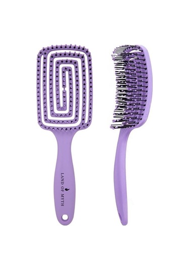Land Of Myth LOM1273 Üç Boyutlu Esnek Saç Açma ve Tarama Fırçası Flexible Pro Brush Lila
