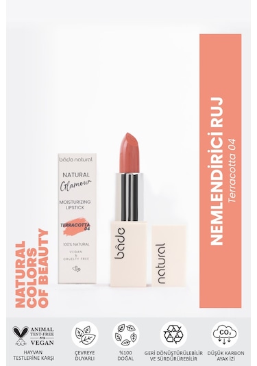 Bade Natural Nemlendirici Ruj Terracotta 04 %100 Doğal