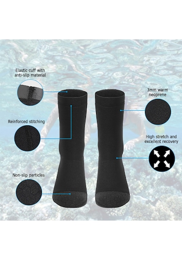 Suofeng Neopren Dalış Çorapları - Sıcak Tutan, Kaymayan Tabanlı, Hızlı Kuruyan Su Sporları Ve Ev Terliği Çok Renkli